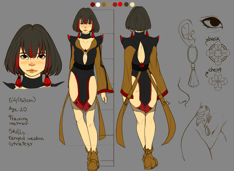 Body line + portrait + highlights and Base colors sample